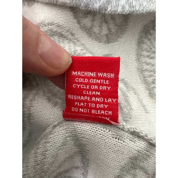 KRIMSON KLOVER Bicycle Print Button Front Sweater Red Trim Medium - Picture 8 of 8